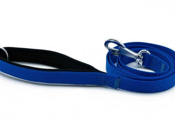 Doggie Dokuma Köpek Gezdirme Kayışı M 2x140cm royal Mavi - 3