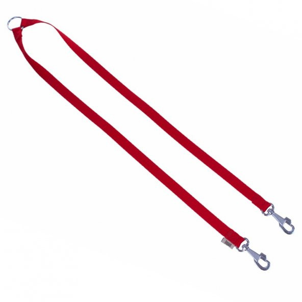 Doggie Dokuma Emniyet Kemerli Köpek Gezdirme Kayışı M 2x70-70cm Kırmızı