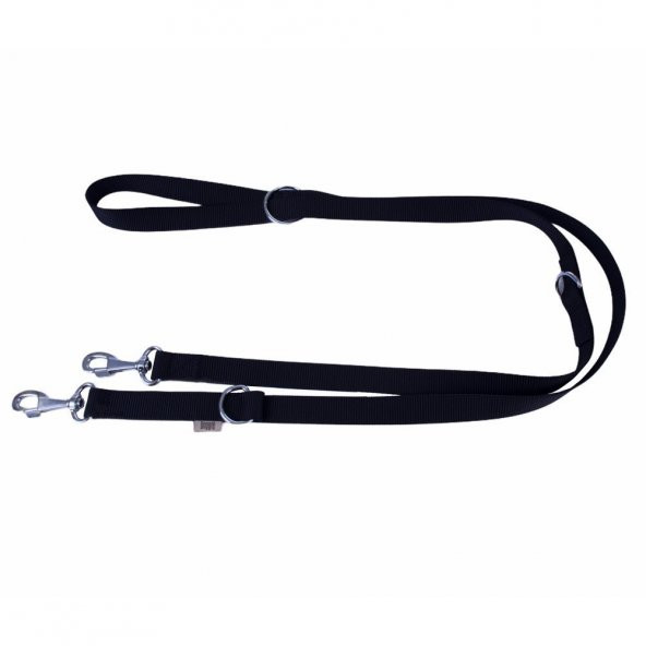 Doggie Dokuma Ayarlanabilir Özellikli Köpek Gezdirme Kayışı M 2.5x120-200cm Siyah