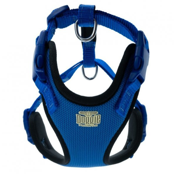 Doggie Havalı Dokuma Köpek Göğüs Tasması XS 1.5x35-45cm Royal Mavi - 2