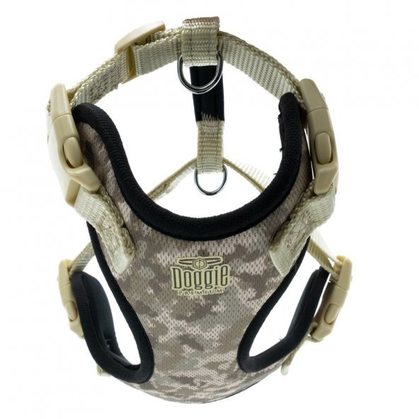 Doggie Havalı Dokuma Köpek Göğüs Tasması XS 1.5x35-45cm Camo - Resim 2