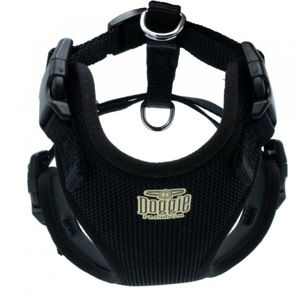 Doggie Havalı Dokuma Köpek Göğüs Tasması S 1.5x40-50cm Siyah - Resim 2