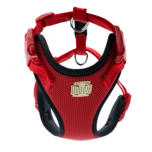 Doggie Havalı Dokuma Köpek Göğüs Tasması S 1.5x40-50cm Kırmızı - 2