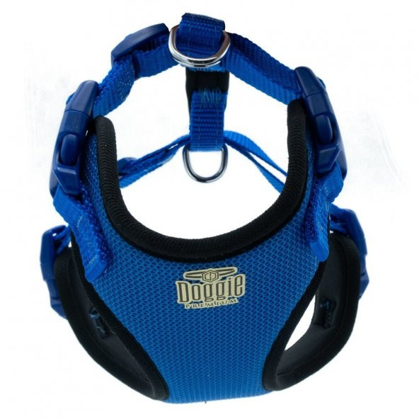 Doggie Havalı Dokuma Köpek Göğüs Tasması S 1.5x40-50cm Royal Mavi - 2