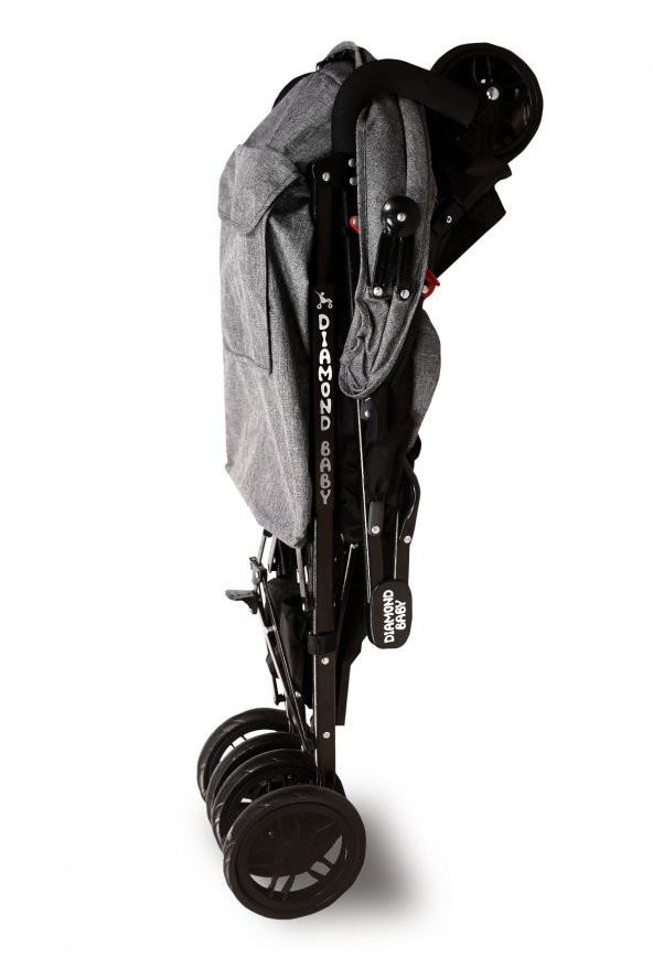 Diamond Baby Pearl Baston Bebek Arabası Gri - Resim 3