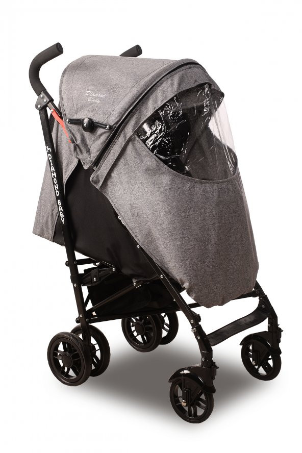 Diamond Baby Pearl Baston Bebek Arabası Gri - Resim 6
