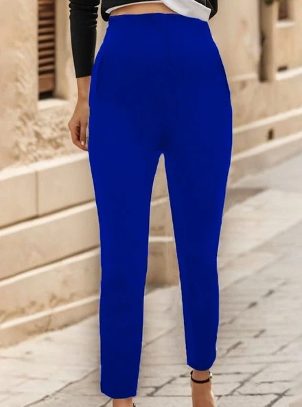 Kadın çima Detay Ithal Krep Pantolon - Resim 3