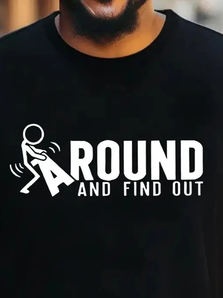 Erkek Around Baskılı Süprem T-shirt - 2