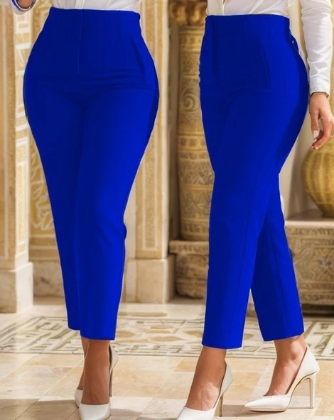 Kadın çima Detay Ithal Krep Pantolon - Resim 5