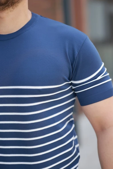 Erkek çizgi Desenli Bisiklet Yaka Kısa Kollu T-sihrt - Resim 3