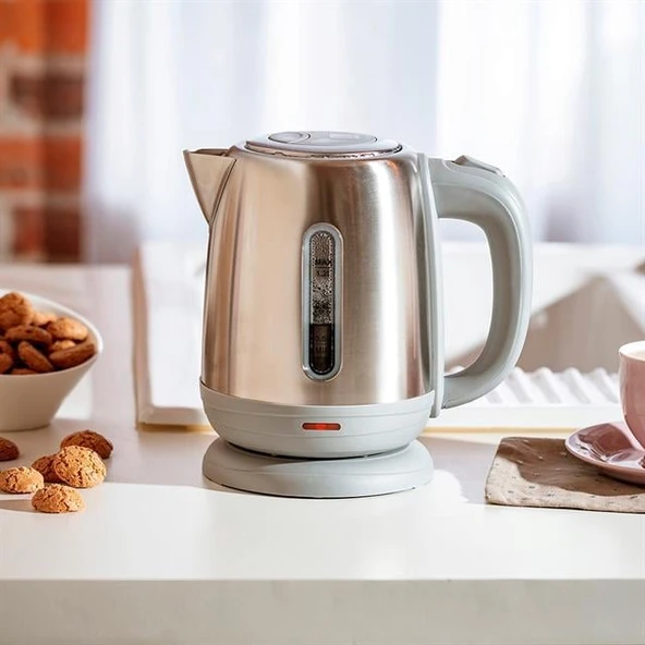 Crown CRW-7211 1800W 1.8 Litre Lüks Çelik Su Isıtıcı Kettle İnox - 7