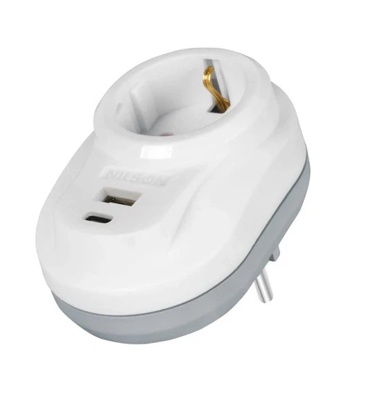 NILSON AKIM KORUMALI BEYAZ U-C FİŞ-PRİZ (NİLSON) ürün görseli 1