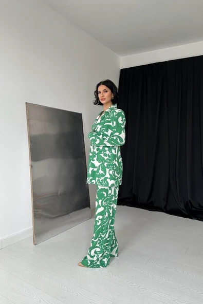 Yeşil Ceket Ve Pantolon Takım - Resim 2