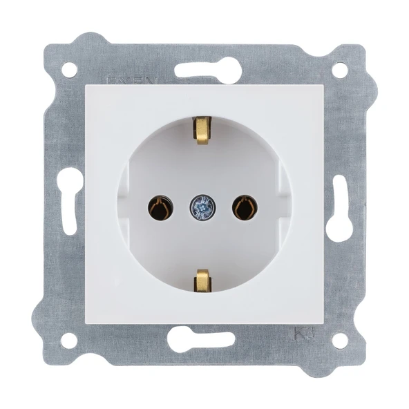 EXEN KAREL BEYAZ TOPRAKLI PRİZ (MKZ) ürün görseli