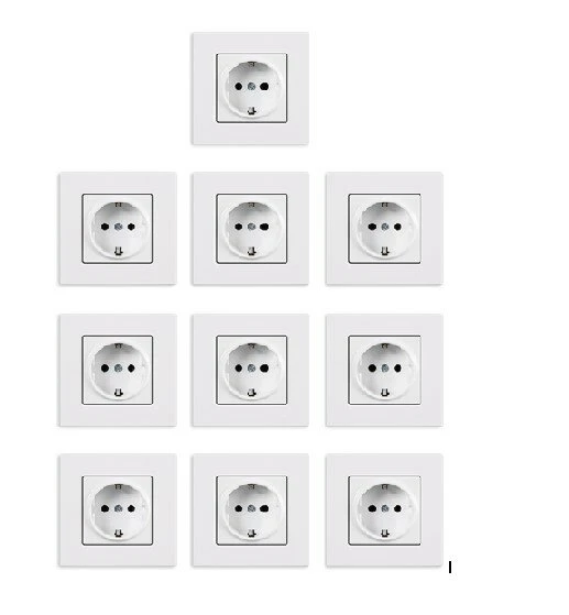 GÜNSAN EQONA FİLDİŞİ TOPRAKLI PRİZ-ÇERÇEVE DAHİL-10 LU PAKET ürün görseli 1