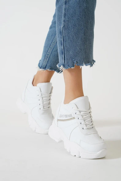 Kocamanlar 209 Cilt Gizli Topuklu Taban Sneaker Kadın Spor Ayakkabı - Resim 4