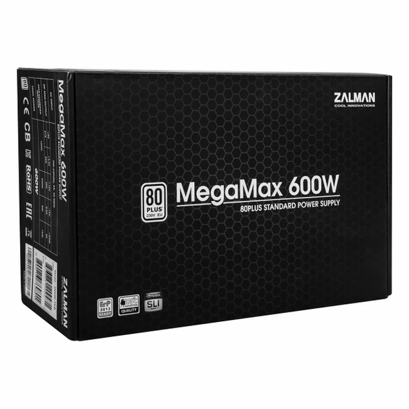 Zalman MegaMax ZM600-TXII 600W 80+ Güç Kaynağı ürün görseli 1