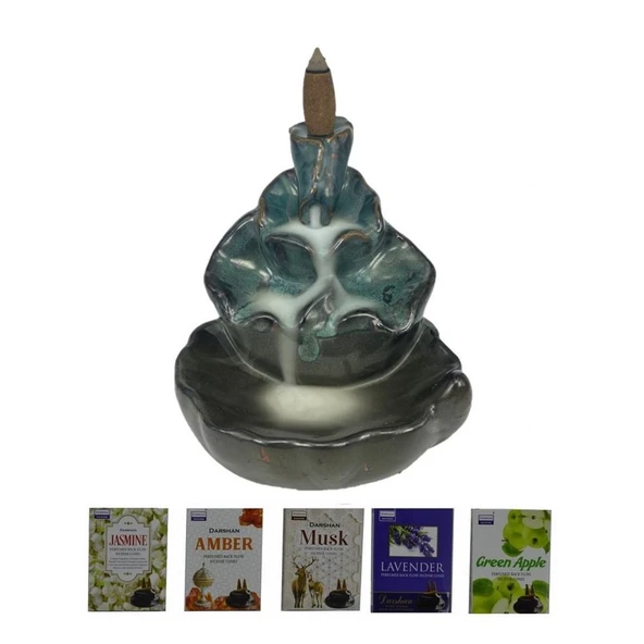 Porselen Geri Akış Tütsü Brülörü +5 Aromatik Tütsü CA2 Yeşil ürün görseli