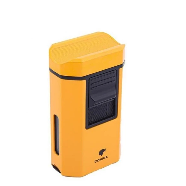 Masa Tipi 4 Jet Torch  Puro Çakmağı Sarı - Resim 4