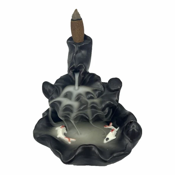 Porselen Geri Akış Tütsü Brülörü +5 Aromatik Tütsü CA3 Siyah - Resim 5