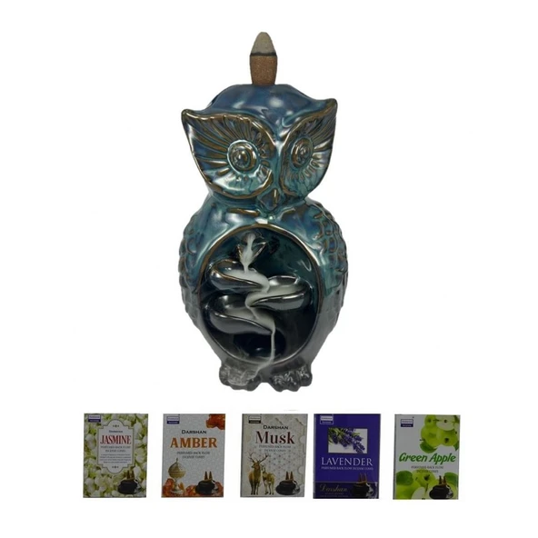 Porselen Geri Akış Tütsü Brülörü +5 Aromatik Tütsü CA6 Yeşil ürün görseli