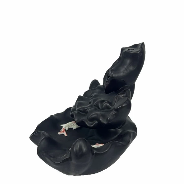 Porselen Geri Akış Tütsü Brülörü +5 Aromatik Tütsü CA3 Siyah - Resim 8