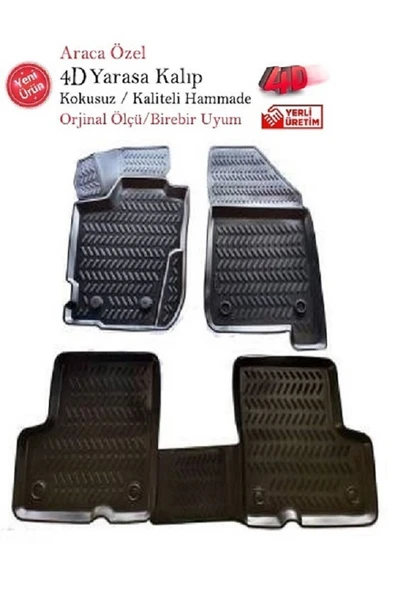 WEHHLER Audı A3 Hb 2013 Ve Sonrası 4d Yarasa Kalıp Havuzlu Paspas - 1