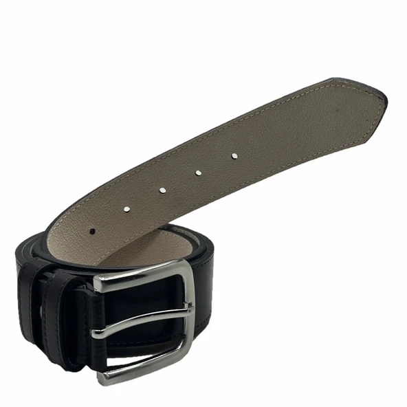 Hakiki Deri Çift Katlı Erkek Kemer Şık ve Dayanıklı Kahve - Resim 2