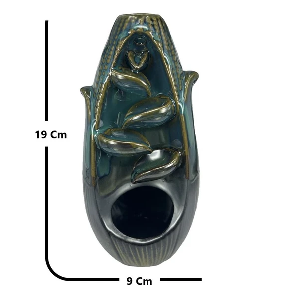 Porselen Geri Akış Tütsü Brülörü +5 Aromatik Tütsü CA7 Yeşil - Resim 2