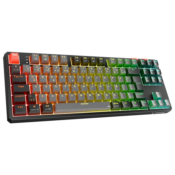 RAMPAGE YORU TKL PRO Gri-Siyah OUTEMU Red Swich Q Kablosuz RGB Mekanik Oyuncu Klavye ürün görseli