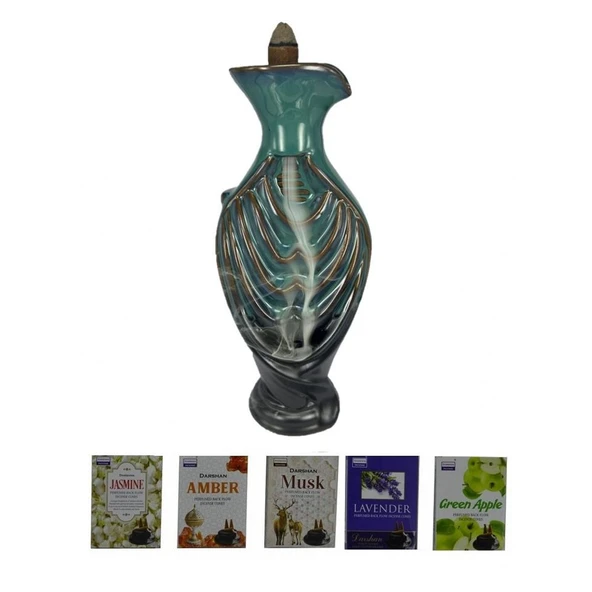 Porselen Geri Akış Tütsü Brülörü +5 Aromatik Tütsü CA5 Yeşil ürün görseli