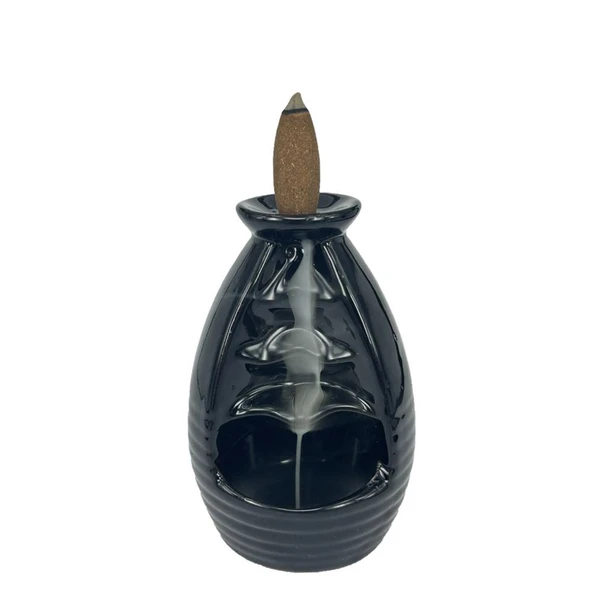 Porselen Geri Akış Tütsü Brülörü +5 Aromatik Tütsü CA4 Siyah - Resim 5