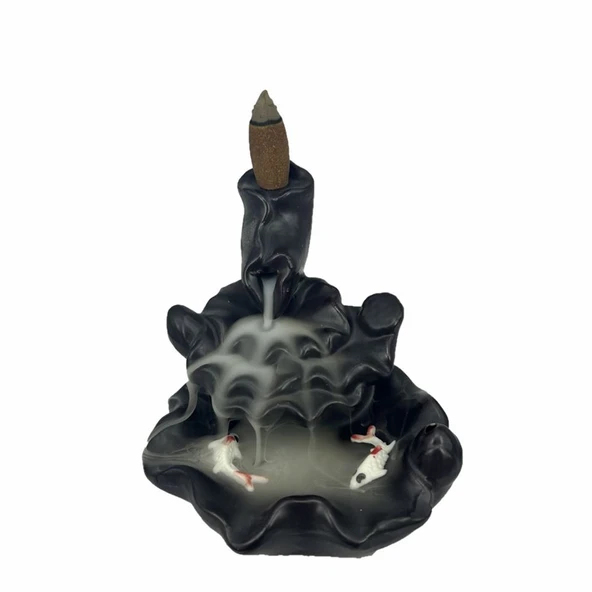 Porselen Geri Akış Tütsü Brülörü +5 Aromatik Tütsü CA3 Siyah ürün görseli