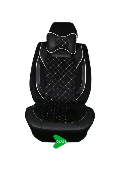 GALA MODEL TAYTÜYÜ PAPYONLU KOLTUK KILIFI SİYAH-BEYAZ GLA23 ürün görseli 1