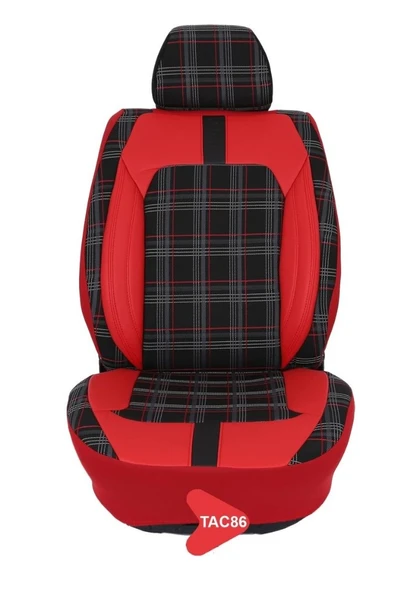 TAÇ MODEL EKOSE JAKAR KOLTUK KILIFI SERİSİ KIRMIZI SİYAH TAC86 ürün görseli 1