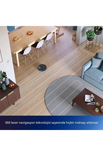 Philips HomeRun 3000 Serisi Aqua XU3000/01 Siyah Akıllı Robot Süpürge - 4