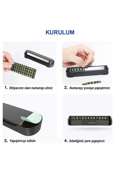 WEHHLER Renault Kango Panelvan (KAPALI KASA) 2006-2007 Otopark Numaratörü-telefon Numarası Göstergesi - 7
