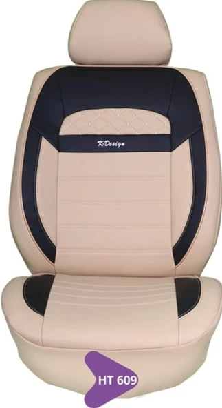 KAREN DERİ KOLTUK KILIFI SERİSİ KREM-SİYAH HT609 ürün görseli 1