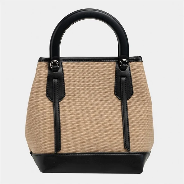 Classy Mini Keten Kadın Çanta Siyah - Resim 4