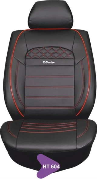 KAREN DERİ KOLTUK KILIFI SERİSİ SİYAH-KIRMIZI İP HT604 ürün görseli 1