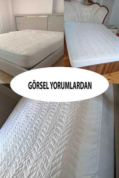 Kapitoneli Fitted Full Kenar Su Sıvı Geçirmez Yatak Koruyucu Alez Çarşaf Bebek Tek Çift Battal - 5