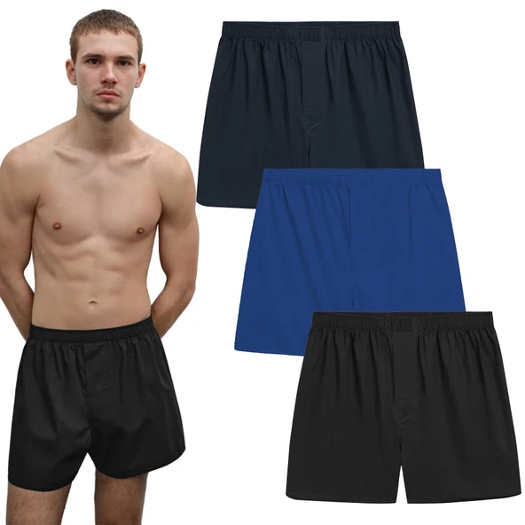 YohannesClub Poplin Boxer Erkek, (Tekli, 2'li, 3'lü Seçenekli)% 100 Pamuklu POPLİN Kumaş Boxer - Resim 7