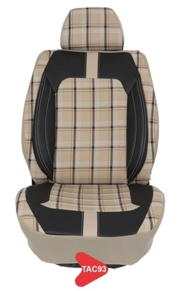 TAÇ MODEL EKOSE JAKAR KOLTUK KILIFI BEJ-SİYAH TAC93 ürün görseli 1