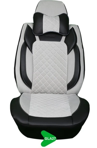 GALA MODEL TAYTÜYÜ PAPYONLU KOLTUK KILIFI GRİ-SİYAH-BEYAZ GLA27 ürün görseli 1