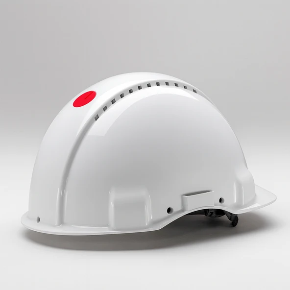 Beyaz Ayarlanabilir Havalandırmalı Baret İş Güvenliği Şapka İnşaat Kaskı Koruyucu Başlık - Resim 4