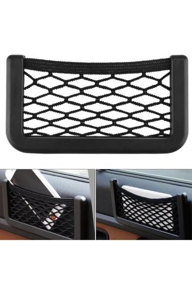 WEHHLER Esnek Elastik Fileli Telefon Tutucu  ve Pratik Eşya Gözü 15*8 Cm - Resim 4