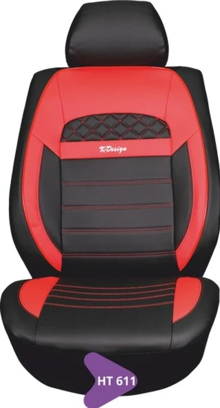 KAREN DERİ KOLTUK KILIFI SERİSİ KIRMIZI-SİYAH HT611 ürün görseli 1