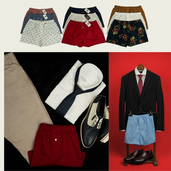 YohannesClub Poplin Boxer Erkek, (Tekli, 2'li, 3'lü Seçenekli)% 100 Pamuklu POPLİN Kumaş Boxer - Resim 11