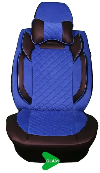 GALA MODEL TAYTÜYÜ PAPYONLU KOLTUK KILIFI SİYAH-MAVİ GLA31 ürün görseli 1