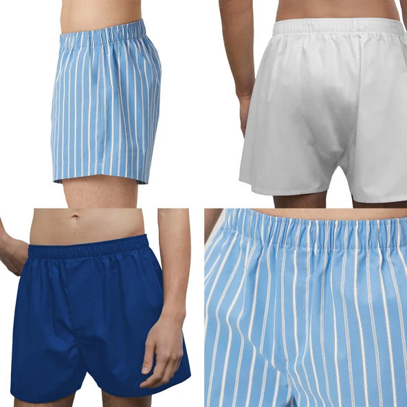 Yohannes Club Boxer POPLİN Erkek, 5'li SEÇENEKLİ KOLEKSİYONLAR, % 100 Pamuklu Poplin Kumaş, Canlı Renkler, 5 Adet - Resim 9